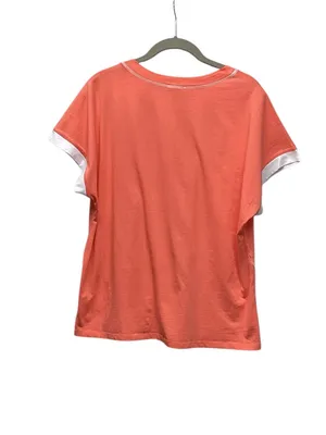 Yelete 100% cotton coral contrast crewneck tee. Size Medium thumbnail 5