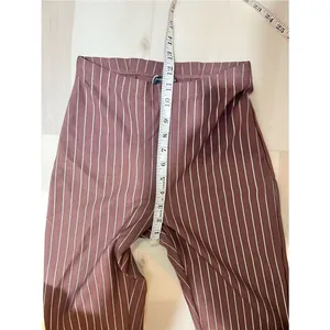 Naked Wardrobe New Women Small Brown White Pinstripe High Waist Bootcut Pants thumbnail 4