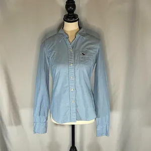Abercrombie and Fitch - Chambray Button Up Top Women's Size Med Y2K Denim thumbnail 7