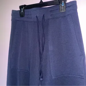 Quince Size XS Modal Sweatpants Wide Leg Crop Navy Pull On thumbnail 2