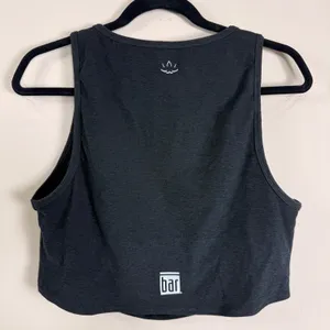 Beyond Yoga Spacedye High Neck Cropped Tank Top Charcoal Gray XL Shelf Bra thumbnail 2