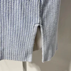 J Crew Cotton V-Neck Vented Hem Tunic Sweater AV009 Light Blue Size Medium thumbnail 8