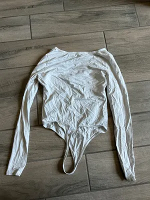 bp Long Sleeve Scoop Neck Bodysuit in Off-White thumbnail 3