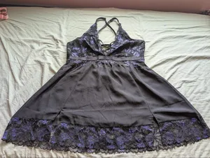 NWT Torrid Moody Butterflies Slip Dress 2X Black/Purple thumbnail 1