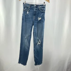 Free People We the Free Raw Hem Distressed Jeans‎ in Blue Size 25 thumbnail 3
