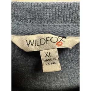 Wildfox Women's Blue Social Embroidered Sweatshirt Size‎ XL thumbnail 5