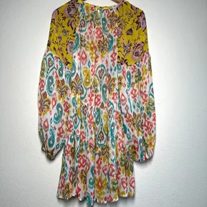 Anthropologie Maureen Babydoll Tunic Blouse Sheer Multicolor Floral Paisley M thumbnail 12