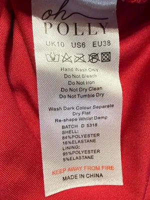 Oh Polly St. Germain Embellished Long Sleeve Mini Dress Women's 6 Red Pearls thumbnail 15