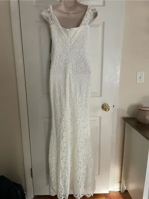 NWT Lulu's‎ Off-White Lace Maxi Dress thumbnail 3