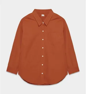 Aritzia New Wilfred Free Relaxed Poplin Shirt Copper Red Size Small thumbnail 1