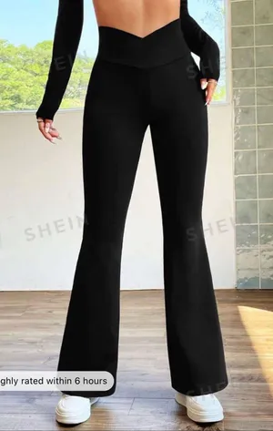 SheIn Cross Waist Yoga Pants thumbnail 1
