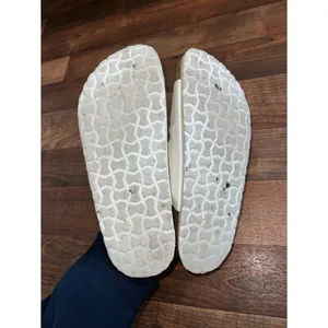 Cushionare White Double-Buckle Cork Footbed Slides thumbnail 7