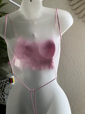 Pretty pink eyelet top with open tie back frill ends. 100% COTTON thumbnail 6