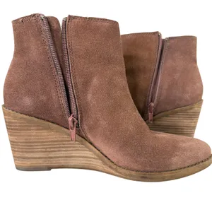 Frye and Co Wedge Booties Womens‎ 7 Brown Suede Pointed Toe Ankle Boots thumbnail 11