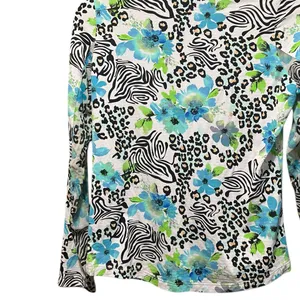 IBKUL Eva Polo‎ Zip Top Peri Long Sleeve Golf Shirt Womens UPF 50 size XS thumbnail 9
