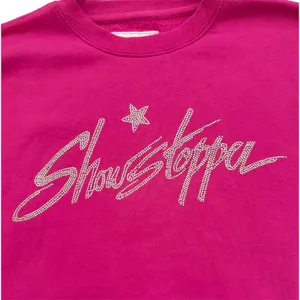 Showstopper Pink Crew Neck Pullover Sweatshirt Sz M Logo Graphic Print Fleece thumbnail 4