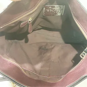 COACH‎ TURNLOCK Chain Tote 27 Zip Top Leather Shoulder Bag 57107 Oxblood thumbnail 6