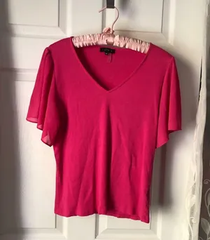1.STATE Flutter Sleeve Rib Knit T-Shirt top, size XL thumbnail 3