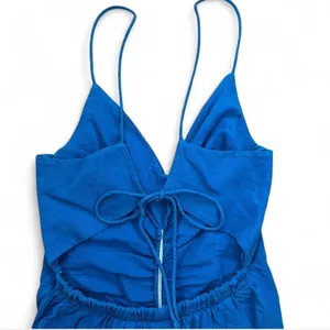 Zara blue runched dress thumbnail 3