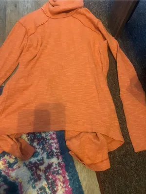 We the free Rust Orange Turtleneck split back thumbnail 6