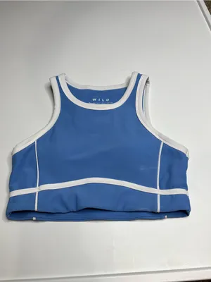 Wilo Blue Crop Top with White Trim size small thumbnail 6