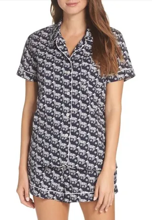 J. Crew Zebra 2 Piece Shorts Cotton Pajamas thumbnail 1