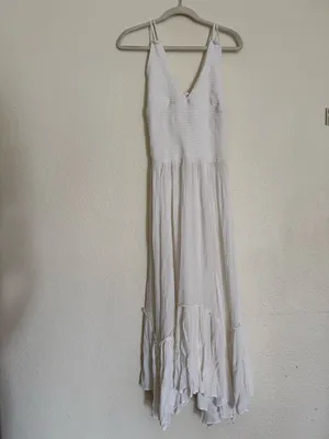 NWOT free people Fun In The Sun Maxi Dress in Ivory thumbnail 5