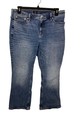 J. Crew Mid Rise Flare Crop Jeans Women's Size 32 Medium Wash Denim thumbnail 1