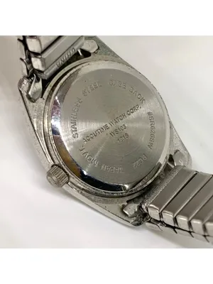 Accutime vintage classic women’s watch date two tone 25mm 6.5” running thumbnail 6