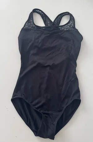 Mirella Black Lace Adult Leotard Bodysuit Small thumbnail 1