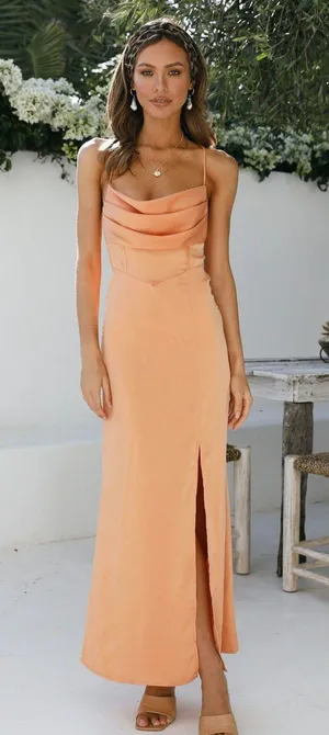 Hello Molly Golden Thoughts Maxi Dress Orange thumbnail 1