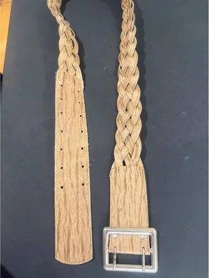 Brazilian Light Brown Braided buckle belt thumbnail 2