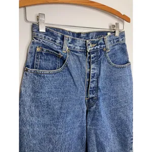 Lawman Jeans Women 7 Blue Good Vintage High Waist Tapered Leg Button Fly Western thumbnail 2