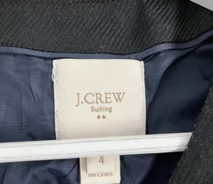 J. Crew Factory Suiting Wool Striped Tweed Full Zip Jacket Blue Women’s Size 4 thumbnail 7