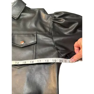 Tahari faux leather Snap-front jacket Sz M NWT thumbnail 4