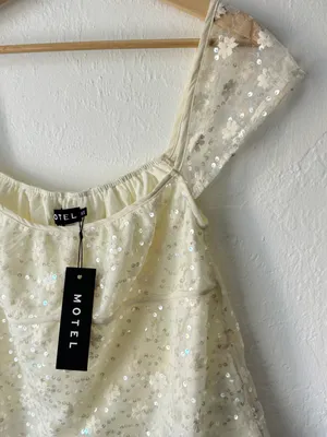 Motel Sparkly Babydoll Top thumbnail 3