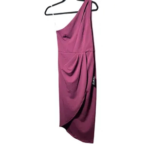 Lulus So Flirty Burgundy One Shoulder Cutout Asymmetrical Dress Size Small NWT thumbnail 2