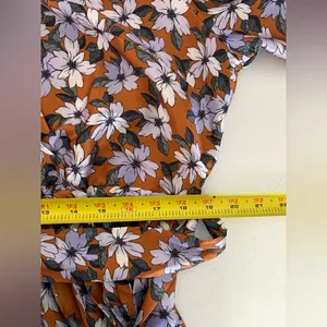 Eloquii Floral Mixed Print Satin Asymmetric Pleated Plus Size Midi Dress 16‎ 529 thumbnail 8
