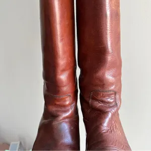 Frye Melissa Button Brown Leather Cognac Tall Riding Boots, Women’s Size 7 thumbnail 4
