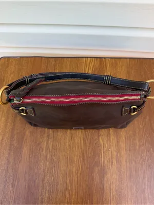 Dooney & Bourke Florentine Leather Medium Hobo Shoulder Bag Brown Tassel thumbnail 14
