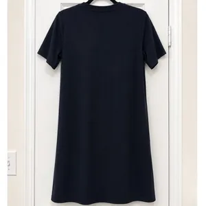 HM Conscious Black Crew Neck Short Sleeve Terry Cloth Shift Mini Dress XS thumbnail 3
