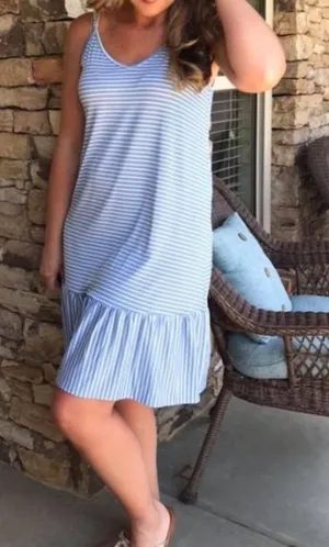 Agnes & Dora Stripe Slip Dress thumbnail 1