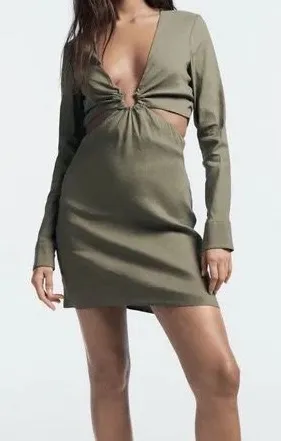 ZARA Green Mini Dress thumbnail 1