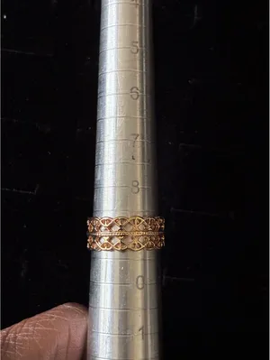 Gold tone Ring Set 4 Piece Bundle Textured Stackable Cutout Adjustable Statement thumbnail 6