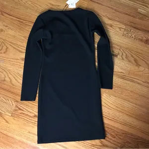 Zara Black Scoop Neck Long Sleeve Dress NWT thumbnail 5