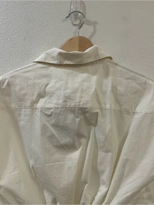 Reistor Women's Oversized Crop Shirt in Off-white Organic Cotton Size XS NWT thumbnail 9