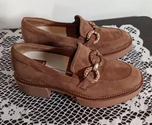 Dolce Vida Womens Sheena Brown Suede Loafers Chunky Platform Shoes Sz 7 thumbnail 1
