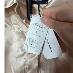 Cider Women Champagne Beige Satin Long Flared Sleeve Shirt Mini‎ Dress Size S thumbnail 8