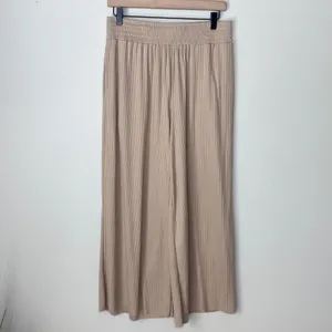 Jackson Rowe Ribbed Wide Leg Pants‎ Women's Medium High Waist Smocked Waistband thumbnail 2