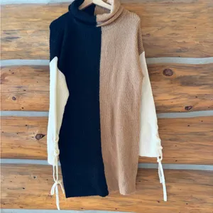 Blu Pepper Colorblock Turtleneck Mini Sweater Dress size Small thumbnail 3